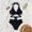 Black, variant on Top-kevin Womens Tummy Control Bathing Suits Modest High Waisted Bikini Sets Cute Halter 2 Piece Swim Suit