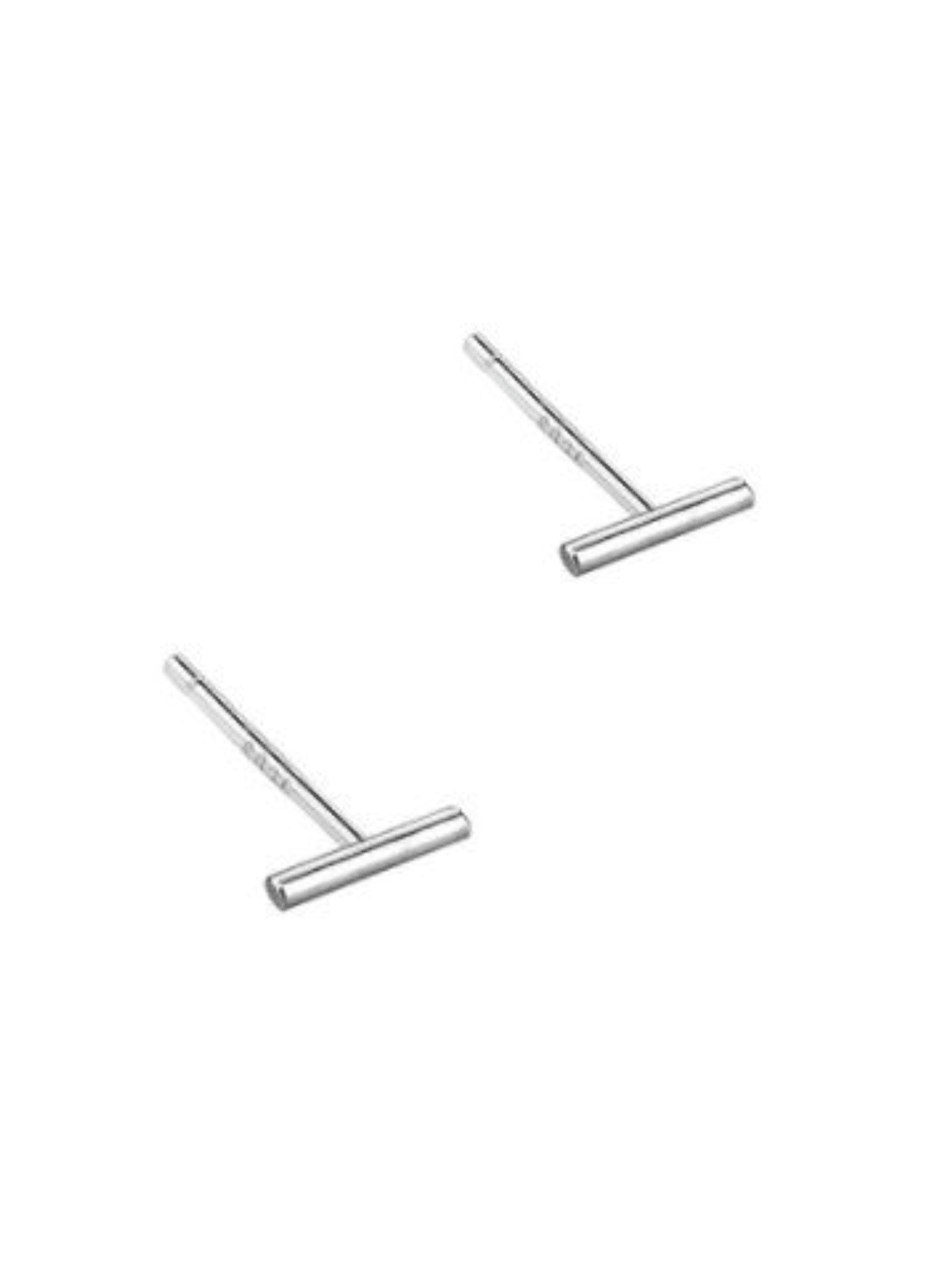 Solid 925 Sterling Silver Round Bar Stick Stud Earrings Solid 925 Sterling Silver Round Bar Stick Stud Earrings