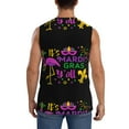 thumbnail image 4 of Goofa Mardi Gras with Flamingo Printed Men's Sleeveless T-Shirt - Athletic Gym Workout Tank Top for Men - Moisture-Wicking, UPF 30+ Quick-Dry Muscle Tee-Large, 4 of 8