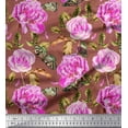 thumbnail image 1 of Soimoi Rayon Fabric Buttefly,Leaves & Rose Floral Decor Fabric Printed Yard 56 Inch Wide, 1 of 1