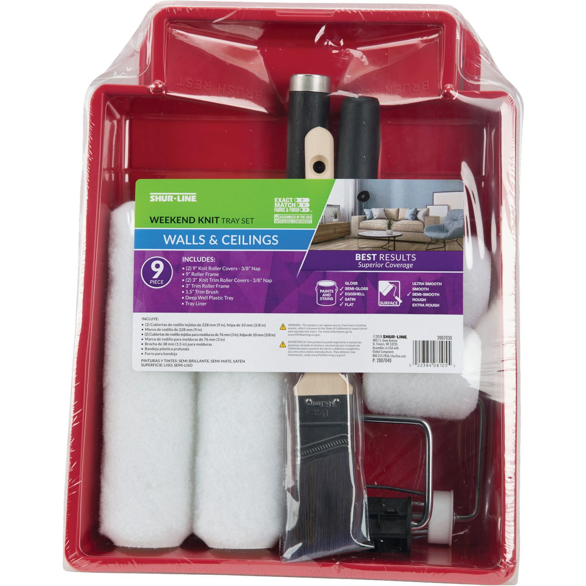 4x SupaDec 9” Roller Frame and Tray Paint Set for Walls & Ceilings 