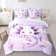 thumbnail image 1 of Erosebridal Lit Axolotl Marin en Sac Taille Complète, Ensemble de Lit Violet, Décor Océan, Réversible 7 Pcs, 1 of 1