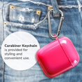 thumbnail image 4 of Étui AirPods Transparent, Protecteur, Transparent, Antichoc, Housse/peau avec Porte-Clés Compatible avec AirPods 2 et 1, Rose Pâle [Voyant avant Visible], 4 of 4