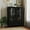 Black, variant on 28" Buffet Sideboard Cabinet, Minimalist Buffet Coffee Bar with 2 Glass Doors and Large Drawer, Modern Wooden Storage Sideboard Cupboard for Living room, Dining Room, Hallway, Entryway, Blue