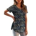 thumbnail image 2 of a.Jesdani Tuniques pour Femmes Grande Taille à Manches Courtes, Col en V, Blouses Décontractées M-4X, 2 of 6