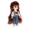 thumbnail image 2 of Muñeca BJD de 16 cm, 13 muñecas articuladas con cara, peluca, ropa, maquillaje, juguetes, conjunto completo Estilo6, 2 of 9