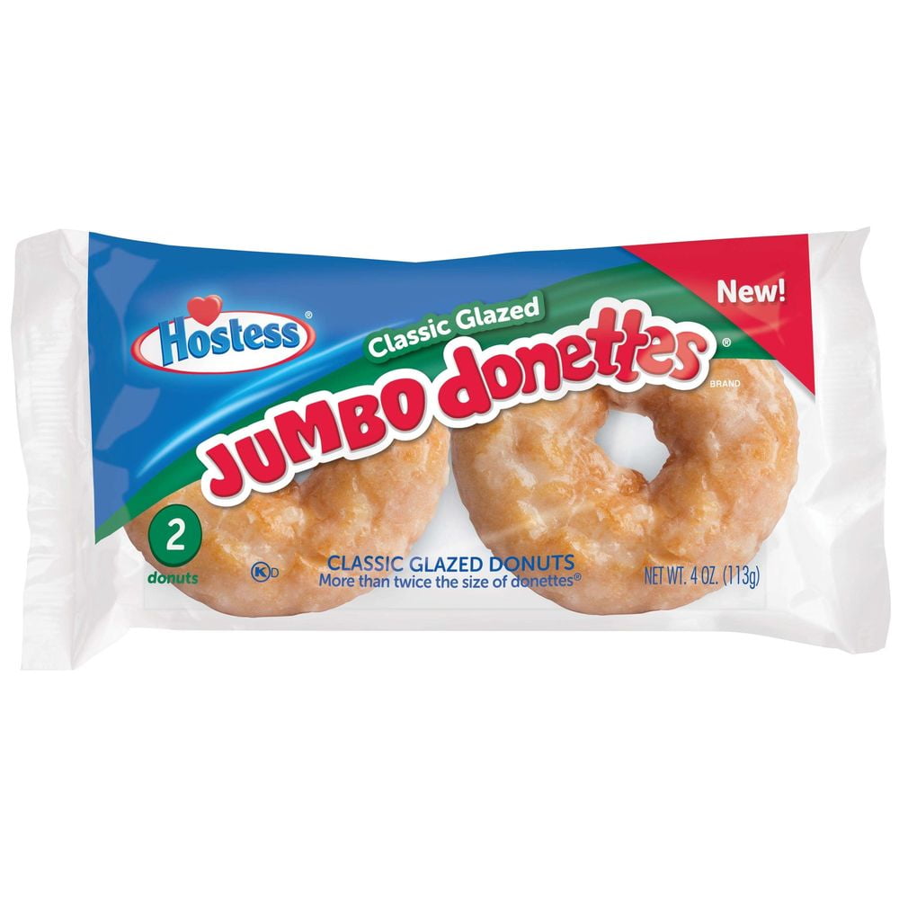 Hostess Glazed Jumbo Donuts, 4 Ounce 36 per case