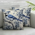 thumbnail image 3 of COMIO  Pillow Covers Blue and White Tile with Birds and Small Flower Outdoor Throw Pillow Covers Blue and White Porcelain Floral Couch Pillow Cases for Sofa, 3 of 5