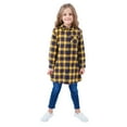 thumbnail image 2 of Shirts For Girls 5T Girls Toddler Plaid Pleated Mini Dress Button Down Plaid Flannel Shirts Long Sleeve Casual Dress Yellow, 18-24 Months, 2 of 5