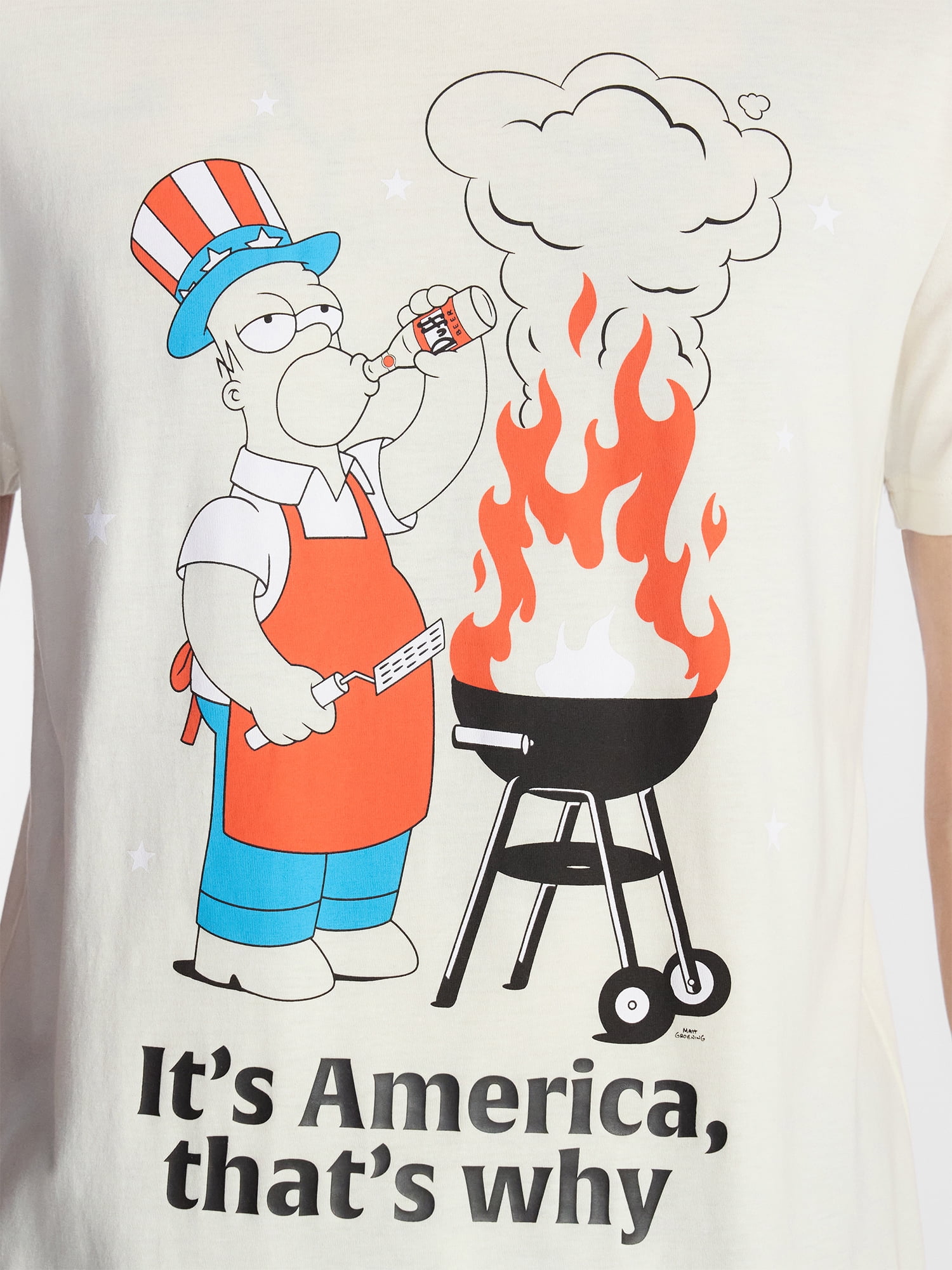 The Simpsons Men's and Big Men's Americana Home of the Free Graphic Tee, Sizes XS-5XL