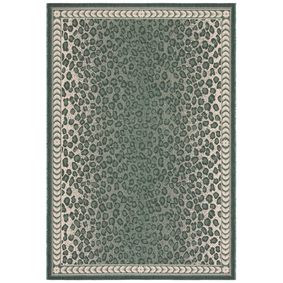 Safavieh Courtyard Candace Spotted Indoor/Outdoor Area Rug, Dark Green/Ivory, 6'7" x 9'6"