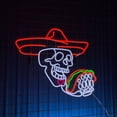 thumbnail image 2 of Handmadetneonsign Mexican Skull Eat Taco Neon Sign, Mexican Food Wall Art Decor, Tacos Store Wall Decor, 2 of 5