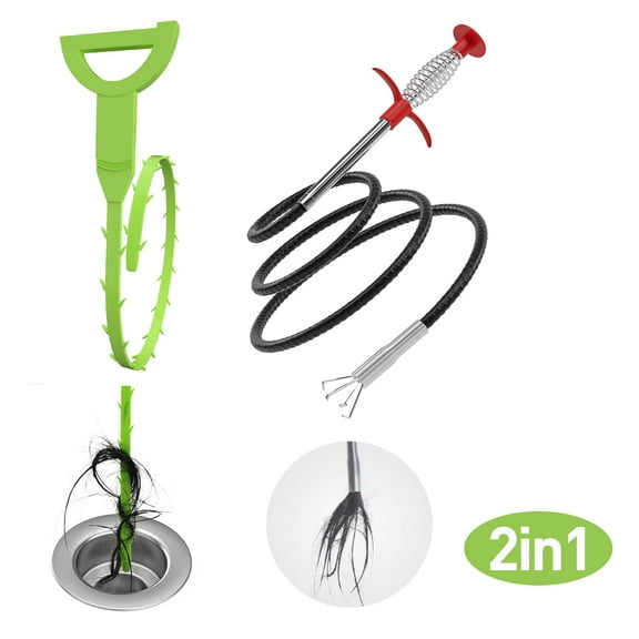 Flexible Grabber Claw Pick Up Reacher Tool (Drain Clog Remove Tool), With 4 Claws Bendable Hose Pickup Reaching Assist Tool for Litter Pick, Home and Kitchen Sink, Drains, Toilet (35.4 inch),35.4in