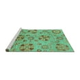thumbnail image 2 of Ahgly Company Machine Washable Indoor Rectangle Abstract Turquoise Blue Modern Area Rugs, 7' x 9', 2 of 4