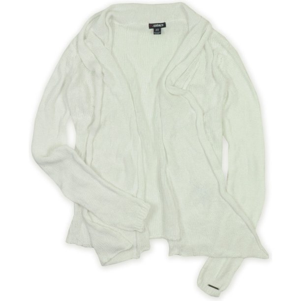 Ecko Unltd. Suéter de punto drapeado de malla de color sólido para mujer, blanco, pequeño