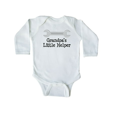 

Inktastic Grandpa s Little Helper Gift Baby Boy or Baby Girl Long Sleeve Bodysuit