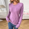 thumbnail image 3 of Ailaofu Women 2025 Fashion Pullover Sweater Crew Neck Long Sleeve Shirts Blouse Knit Casual Cozy Clouds Top, 3 of 4