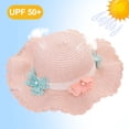thumbnail image 4 of Sombrero de paja para mujer con circunferencia de 56-58 cm, sombrero de ala grande para playa, sombrero de protección solar con forma de mariposa y conjunto de bolsa de paja, 4 of 5