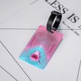 thumbnail image 5 of Luggage Tags for Suitcases, Pink Shark Pool Fantasy Leather Bag Luggage Tags ID Label Tags Privacy Protection Travel Bag Labels, 5 of 6