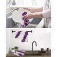 thumbnail image 5 of Marble Purple Kitchen Dish Towels for Drying Dishes Set of 2, Gold Foil Ceramic Style Cracks Scratches Waffle Weave Microfiber Hand Tea Bathroom Towels Quick Dry & Absorbent Towel 15.7x23.6, 5 of 7