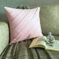 thumbnail image 2 of The HomeCentric Pink Throw Pillow Cover, Pillow Cases, Pack of 2, 12x12 inch (30x30 cm) Pillow Case, Faux Suede Square Throw Pillow Cover, Textured Pintucks, Solid Easter - Soft Pink, 2 of 10