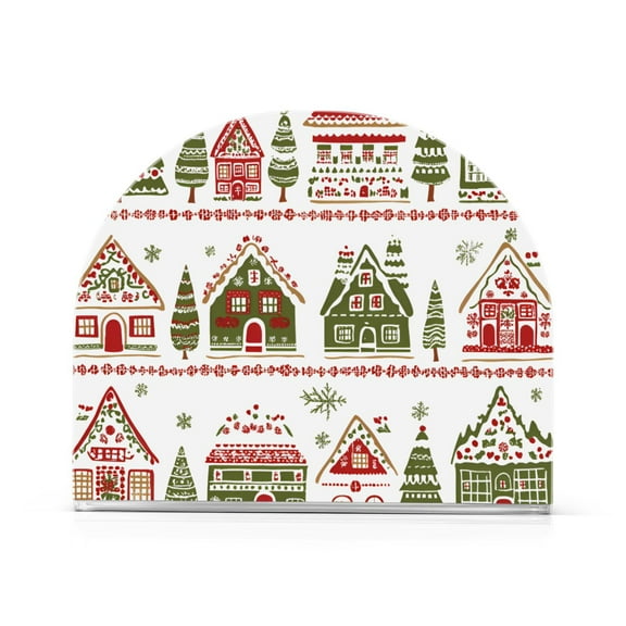 Yayeee Napkin Holder for Table Kitchen Paper Tissue Organization, Red Christmas House