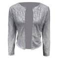 thumbnail image 5 of GDREDA Elegant Plus Size Short Coat Featuring Stand Collar And Decorative Beading Details Grey,XL, 5 of 5