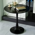 thumbnail image 2 of 31.5" Round Dining Table for 2-4, Mid-Century Small Round Table with Pedestal Base, Weight Capacity 300 Lbs, MDF Leisure Table for Small Space, Kitchen, Living Room, Black, 2 of 8