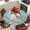 Blue, variant on Easter Bunny Round Tablecloth, Fitted Table Cover with Elastic for 55"-60" Round Tables, Cute Rabbit Eggs Flowers Colorful Wood Plank Table Cloth Outdoor Indoor Dinning Party Waterproof Tablecloths