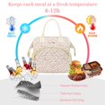 thumbnail image 2 of Bolsa aislante LOKASS para almuerzo con estampado floral, 10 L, a prueba de fugas, 2 of 7