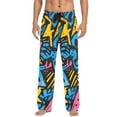 thumbnail image 2 of Abstract colorful graffiti art(2) Men's ComfortSoft Cotton Printed Lounge Pants,Pockets, Drawstring/Elastic Waist, 2 of 5