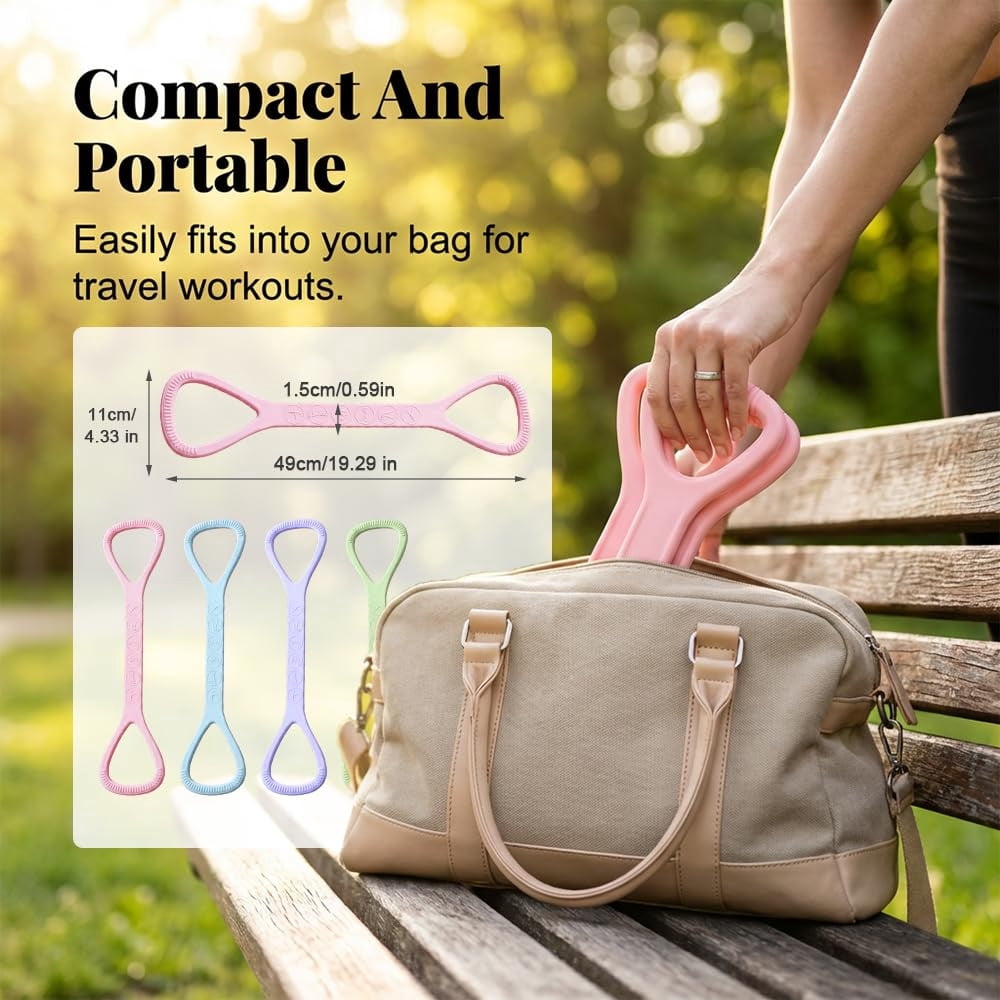 Djiypn 2026 New Figure 8 Resistance Band with Handles, Elastic Bands for Working Out,Arm,Back,Shoulder Training Elastic Ropes,Exercise Equipment for Yoga, Pilates,Physical Therapy Stretching