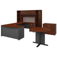 thumbnail image 3 of bush business furniture series c 60w right handed bow front u shaped desk with storage and conference table in natural cherry, 3 of 10