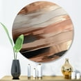 thumbnail image 2 of Designart "Contemporary Forms Rose Gold and Pink II" Abstract Metal Round Art Print, 2 of 5