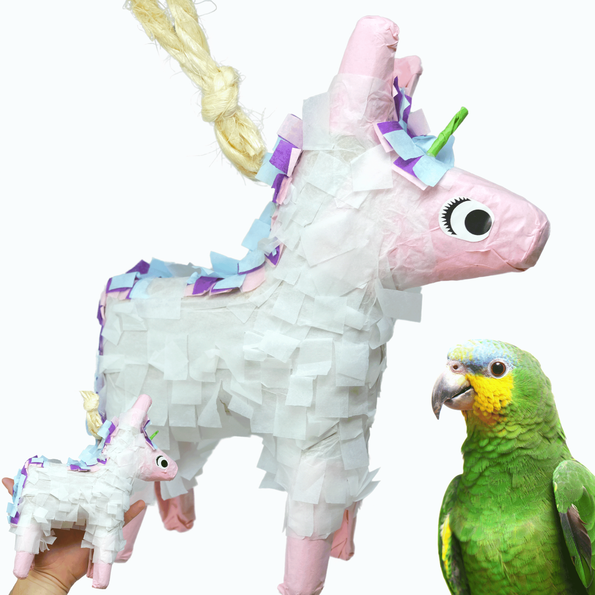 Bonka Bird Toys 2622 Foraging Donkey Unicorn Pinata Chew Shred Forage Parrot Cage Toy
