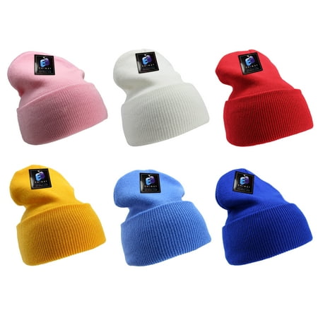 - Enimay Men's Women's Winter Long Beanie Hat Knit Cap Assorted 6 Pack