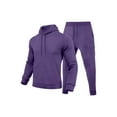thumbnail image 2 of Ceisia Men's Solid Color Hooded Tracksuit Set with Cargo Pockets for Casual & Sports Wear Purple XL Gifts, 2 of 5