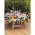 thumbnail image 3 of Outdoor Tablecloth with Umbrella Hole for Patio/Picnic/Party/Camping, Pink Children's Day Waterproof Table Cloth Rectangle Table Cover Washable, Car Tree Stars Modern Abstract Art Cartoon (60"x 120"), 3 of 8