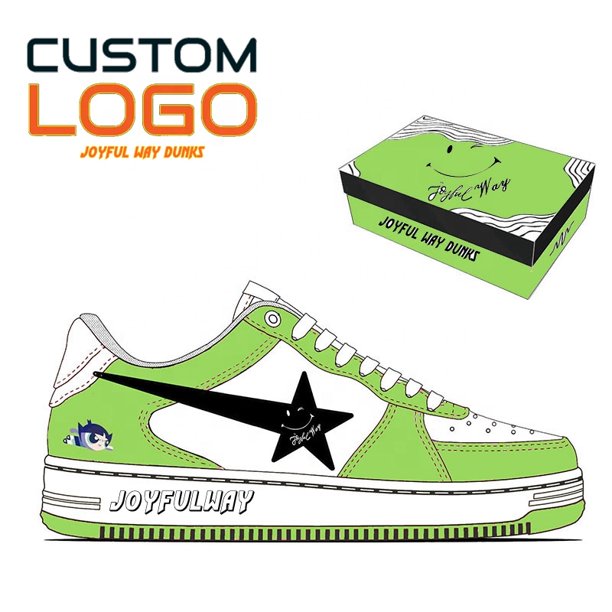 Zapatillas de deporte originales personalizadas para mujer, zapatos verdes baped para hombre, zapatillas de deporte personalizadas, zapatos bajos de Skateboard para niñas