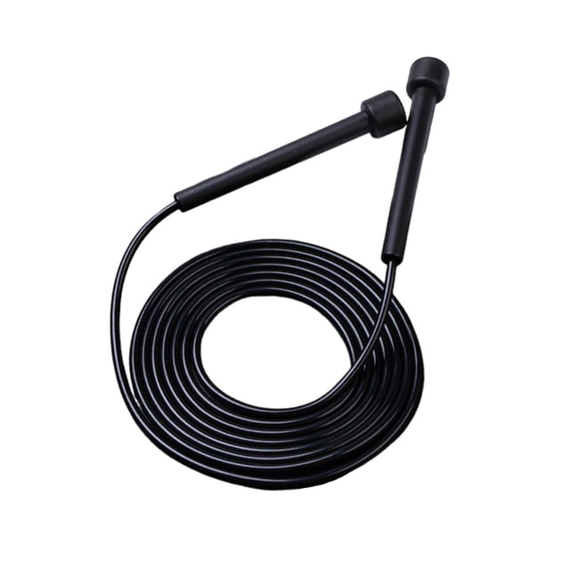 Cuerda de longitud ajustable, portátil y silenciosa para entrenamiento de resistencia y fitness en casa. negro