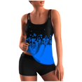 thumbnail image 1 of Women Conservative Print Strappy Back Set Two Piece Swimsuits Swimdress, 1 of 5