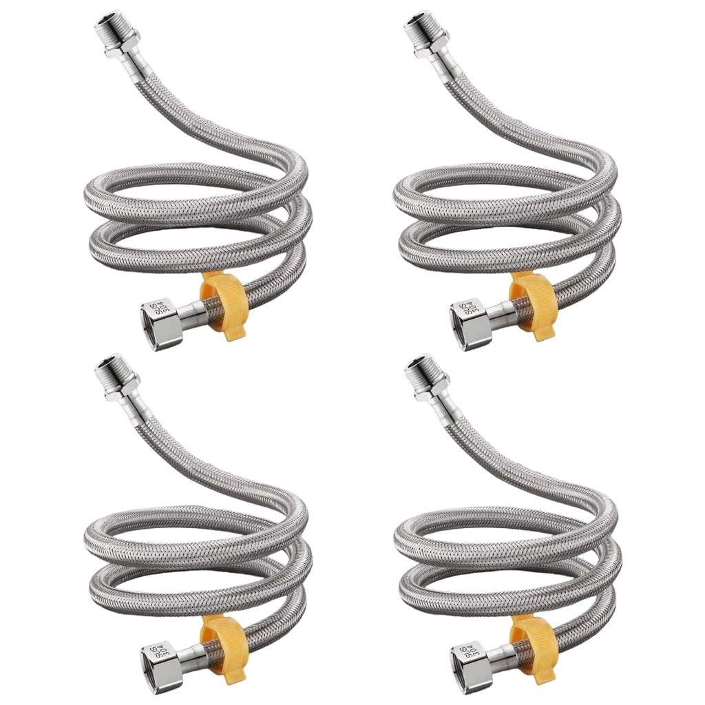 WINDLAND 304 Stainless Steel Water Heater Connections Hose with 4 Point Internal External