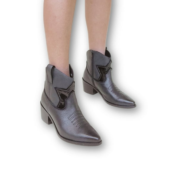 Tessa Star Western Boot Black