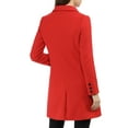 thumbnail image 4 of INSPIRE CHIC Women's Winter Coat Notched Lapel Double Breasted Trench Coat L Reds, 4 of 8