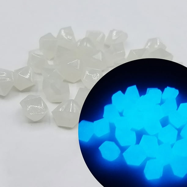 Paquete de 300 piedras luminosas en forma de rombo, piedras luminosas de colores, decoración para exteriores, aceras, jardines, acuarios y piscinas, piedras decorativas, piedras para