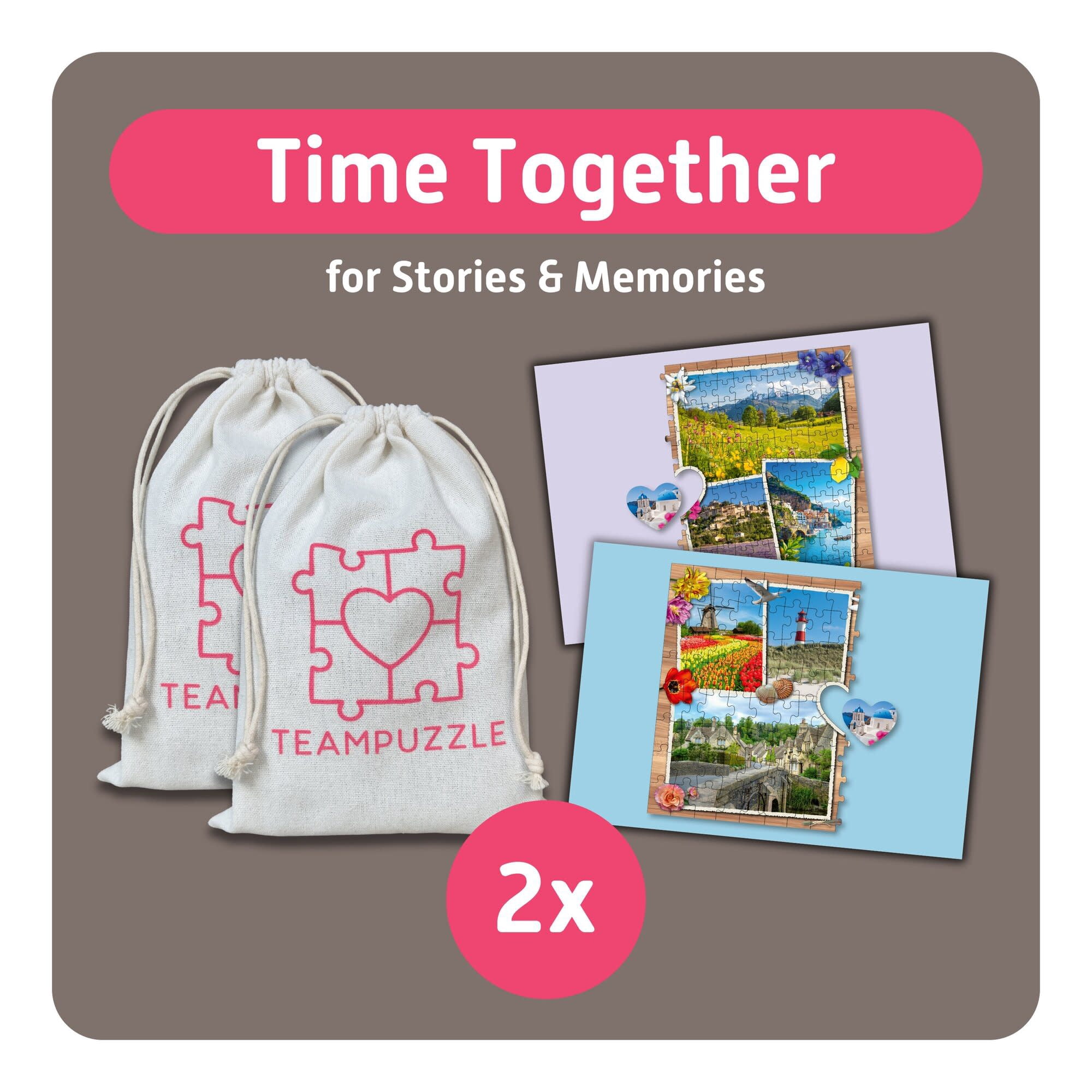 TEAMPUZZLE: Dream Destinations- 194pc Puzzle, 2 Difficulty Level Sections, European Trip Photos, Landscape Scenes, 19x13" Jigsaw, Seniors & Family