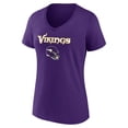 thumbnail image 2 of Women's Jordan Addison Purple Minnesota Vikings Team Wordmark Player Name & Number V-Neck T-Shirt, 2 of 3