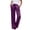 A Purple, variant on Women Clothing Cargo Pants Ladies Summer Satin Drawstring Elastic Waist Casual Pants Wide Leg Pants White L
