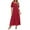 Red, variant on PRETTYGARDEN Women's 2025 Summer Casual Midi Dresses Square Neck Short Sleeve Smocked A Line Floral Flowy Elegant Boho Dress