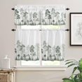 thumbnail image 2 of Green Forest Kitchen Curtains and Valances Set, Rod Pocket Curtains Tier Farmhouse Window Curtains 36 Inch Length, Pine Maple Nature Trees Watercolor Rustic 3 Piece Kitchen Curtains Set, 2 of 6